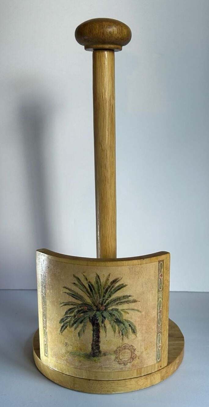 Kamenstein Palm Tree Wooden Paper Towel Holder
